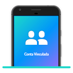 Ilustração de um celular com o ícone de duas pessoas na tela.