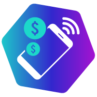 ilustra��o de celular com sinal wifi com moedas sobre a tela do aparelho