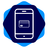 ilustra��o de tela de celular com cart�o dentro